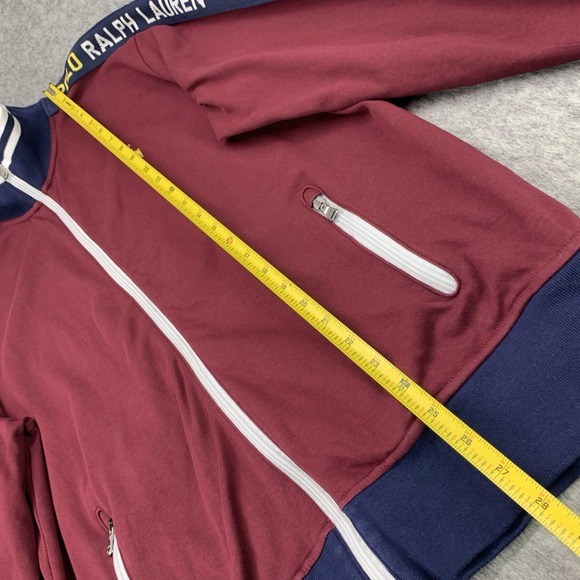 Polo Ralph Lauren Men's Logo Graphic Track Jacket Burgundy Full Zip - Size L - Picture 8 of 14